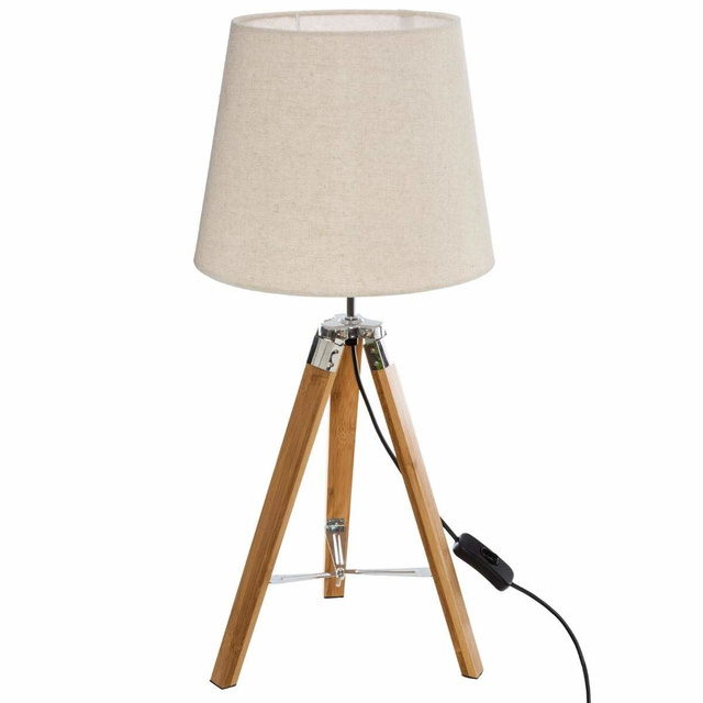 Lampa de masa cu trepied, lemn, 58 cm