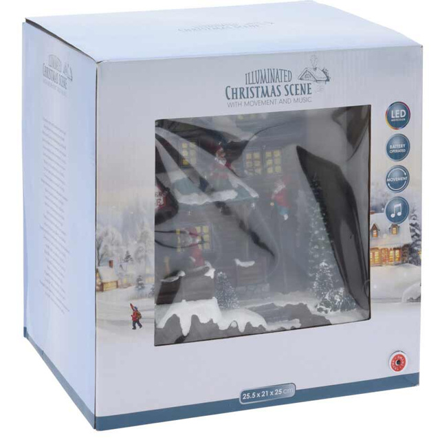 Scenă mobilă cu Moș Crăciun, 25 cm