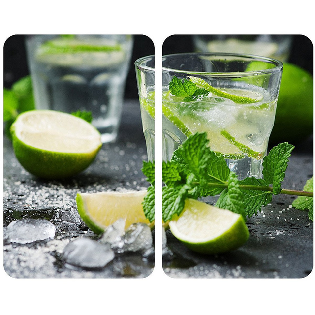 Plăci de protecție din sticlă MOJITO pentru aragaz – 2 bucăți, WENKO, mojito