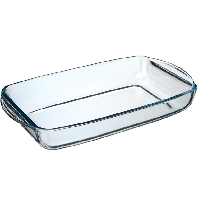 Vas din sticla termorezistenta, 34 x 19 cm, cu manere