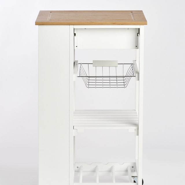 Cărucior de bucătărie cu blat din bambus, 50 x 37 x 86,5 cm, ZELLER