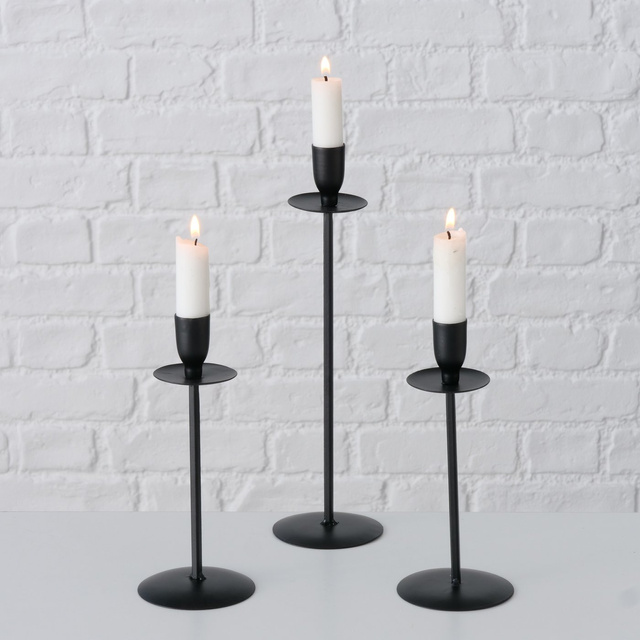 Set sfeșnice metalice, CHESIL, 20, 26 și 30 cm