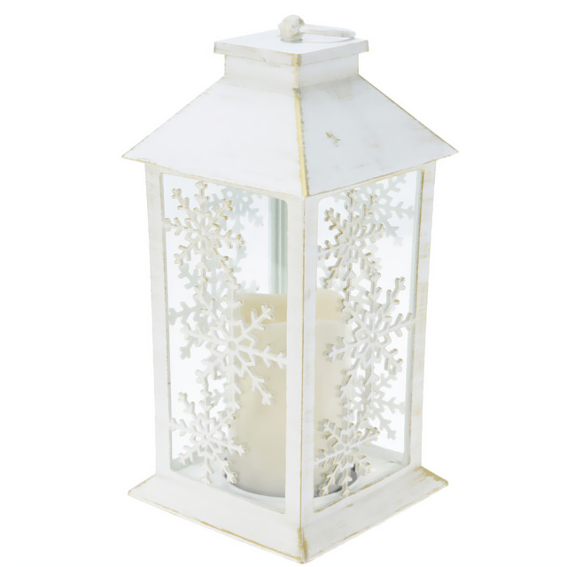 Lanterină de iarnă cu lumânare LED, 28 cm