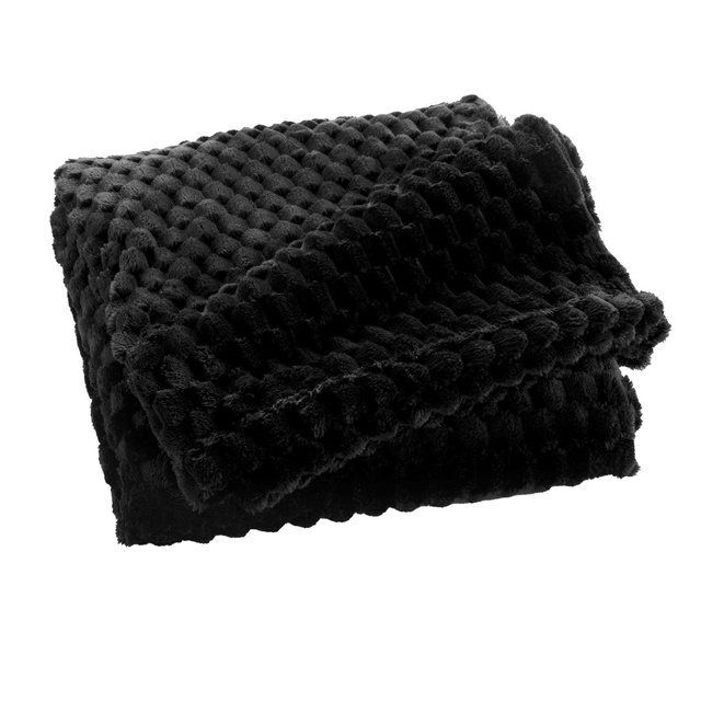 Pătură din flanel 125 x 150 cm FROSTY, negru