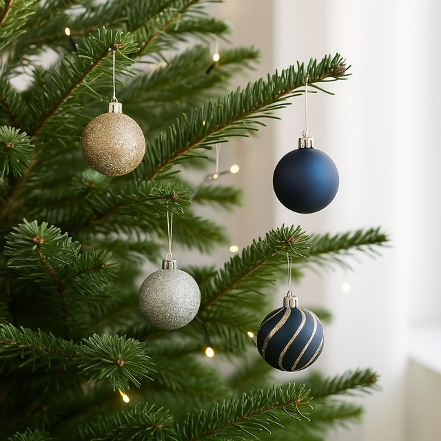 Globuri multicolore cu diferite finisaje, Ø 4 cm, 12 buc.