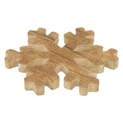 Coaster din lemn în formă de fulg de nea, Ø 19 cm