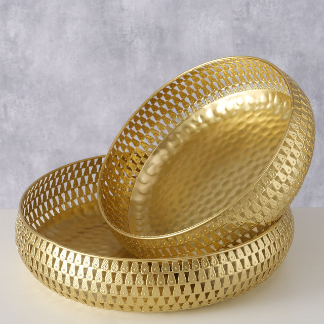 Set 2 boluri decorative Galdo, auriu