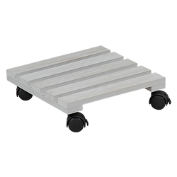 Suport din lemn pe roti pentru ghiveci de flori