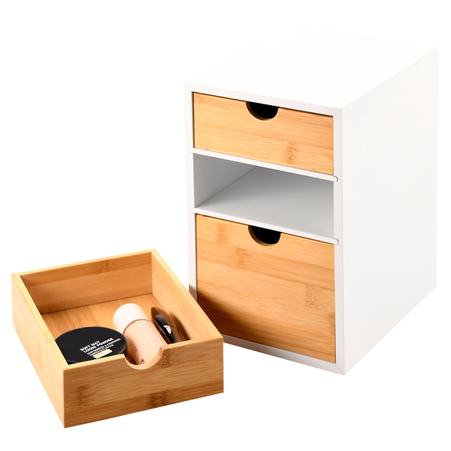 Organizator de birou cu sertare din bambus