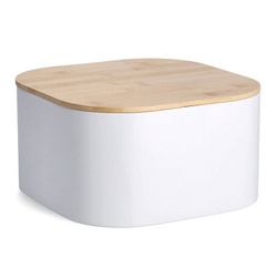 Cutie pentru paine, metalica cu capac din bambus, 26,5 cm