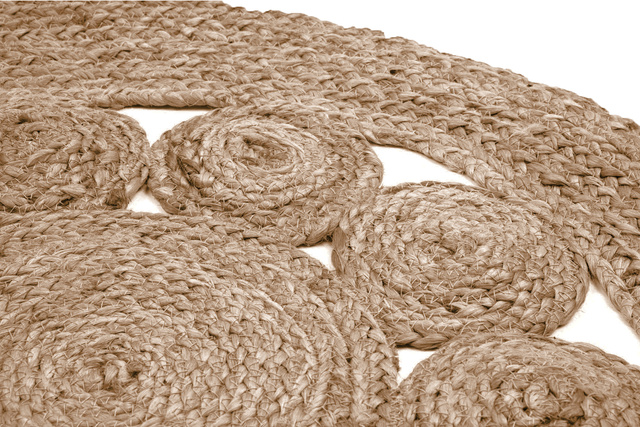 Covor decorativ din iută rotund, Ø 80 cm