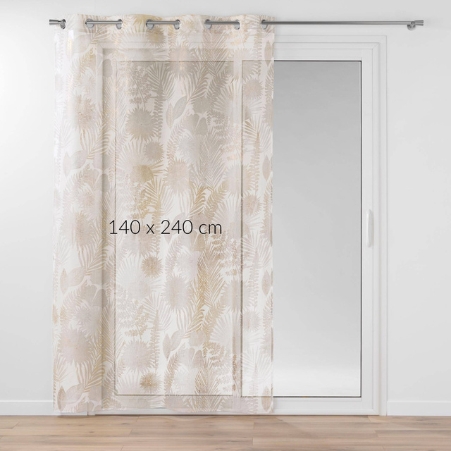 Perdea cu ochiuri metalice și imprimeu, MELISSE, 140 x 240 cm
