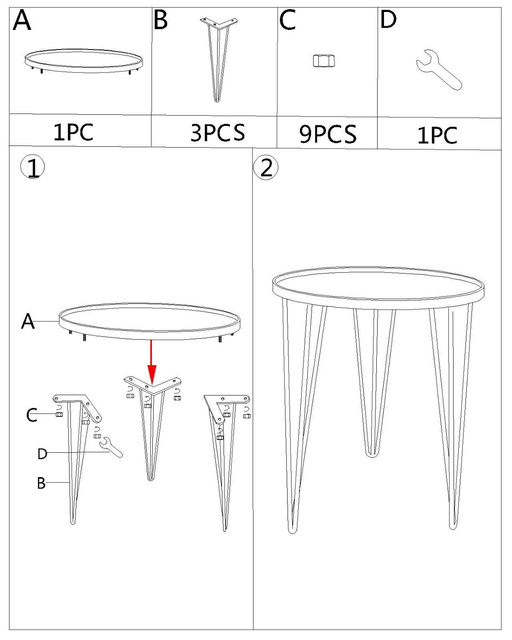 Masuta de cafea cu blat oglinda, Ø 50 x 58,5 cm