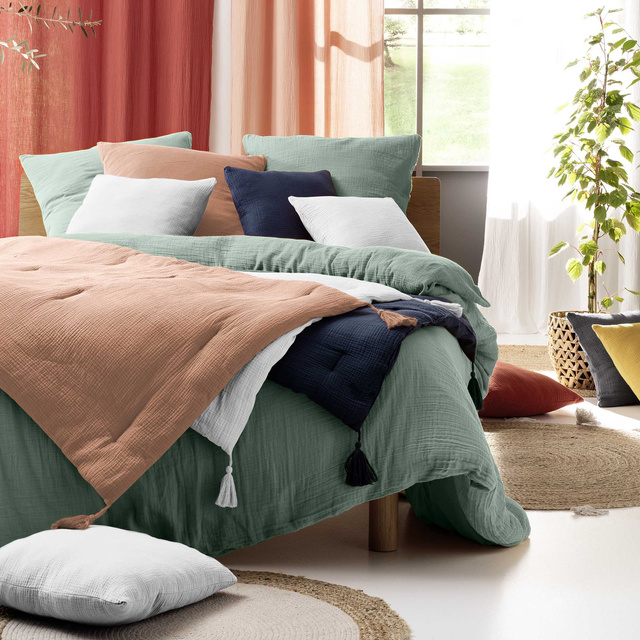 Set lenjerie de pat muselina ANGELIA, 240 x 220 cm