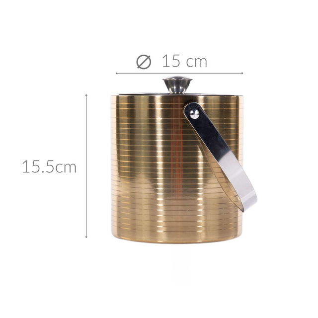 Frapiera cu pereti dubli, Ø 15 cm, auriu