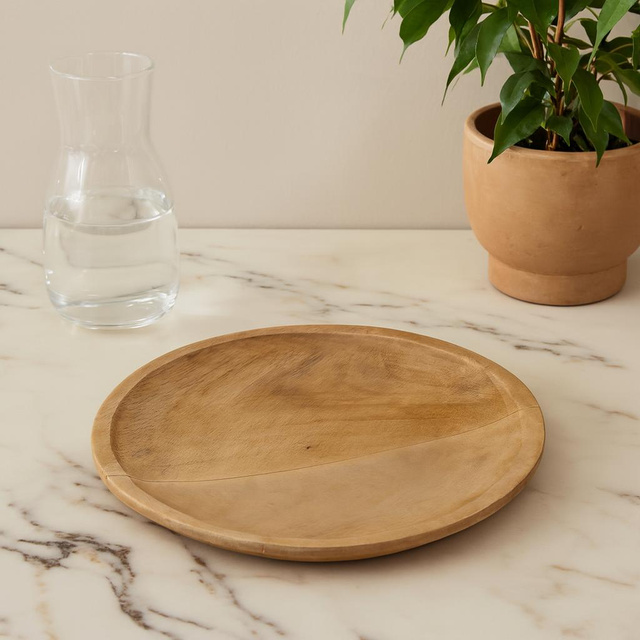 Farfurie din lemn NIG, Ø 28 cm