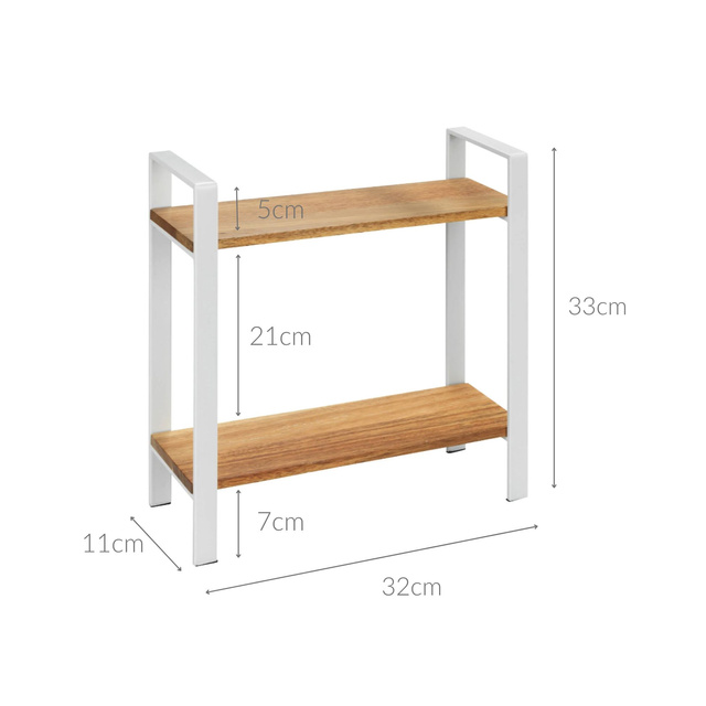 Raft de bucatarie pe doua niveluri pentru blat LOUISA, lemn de salcam