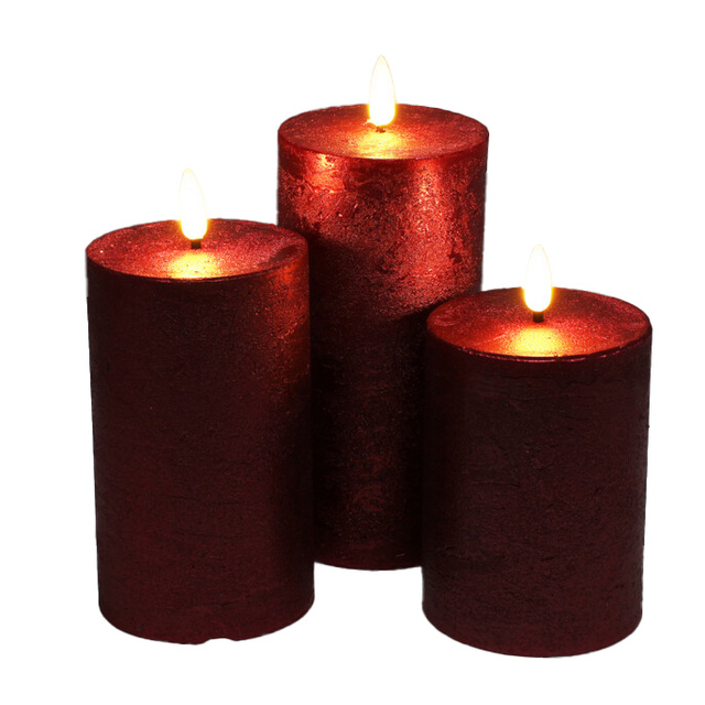 Lumânări decorative LED Ø 7,5 cm, 3 buc.