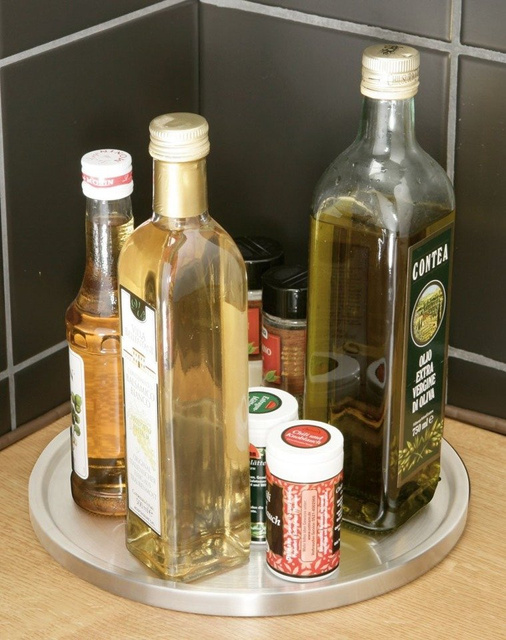 Placă rotativă, organizator pentru condimente, WENKO, argintie