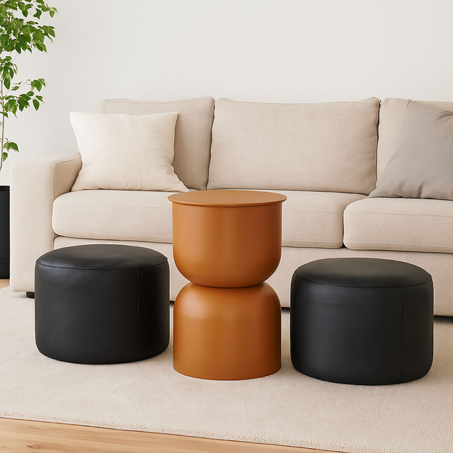 Masa coloană DISA, mată, Ø 31 cm, portocalie