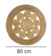 Covor decorativ din iută rotund, Ø 80 cm