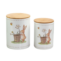 Recipiente de bucatarie din ceramica Charmy, model cu iepuras, 2 bucati