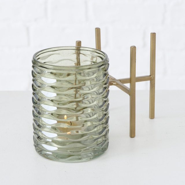 Suport  lumanare Bolito,  rotund, 8 cm,  verde deschis