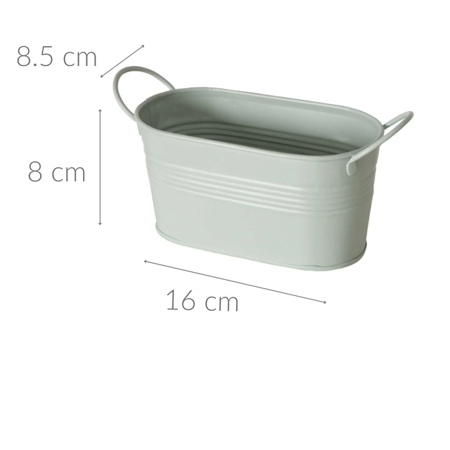 Jardiniera de flori pentru balcon Lingo, zincat, lung, 20 x 8,5 x 9,5 cm