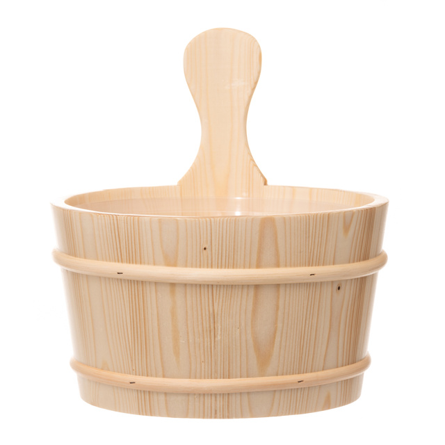 Cada sauna din lemn, insert din plastic, 4 l