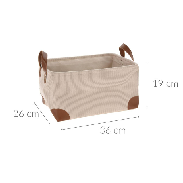 Cos pentru depozitare, catifea cu manere, 36 x 26 x 19 cm