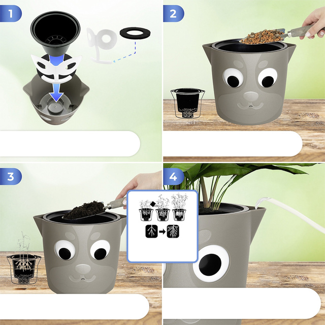 Ghiveci cu indicator de apa, Ø 18 cm