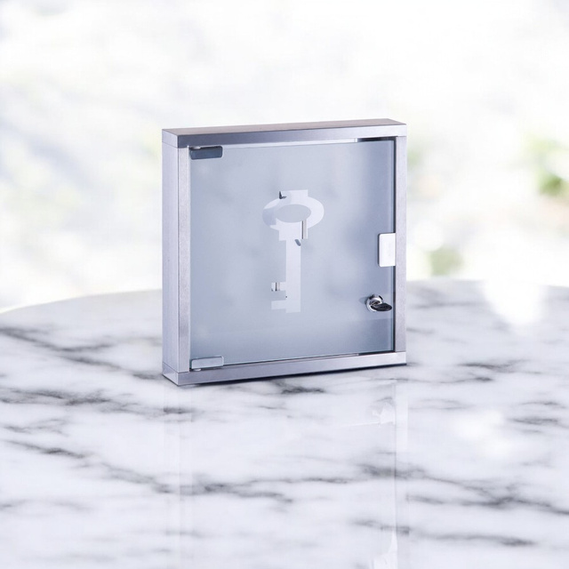 Cuier pentru chei cu usa de sticla, 30 x 30 x 6 cm