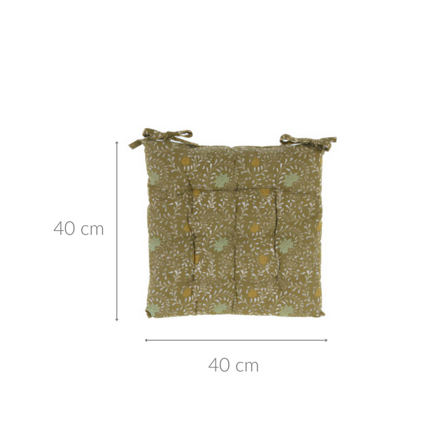 Perna pentru scaun legată, model cu flori, 100% bumbac, 40 x 40 cm