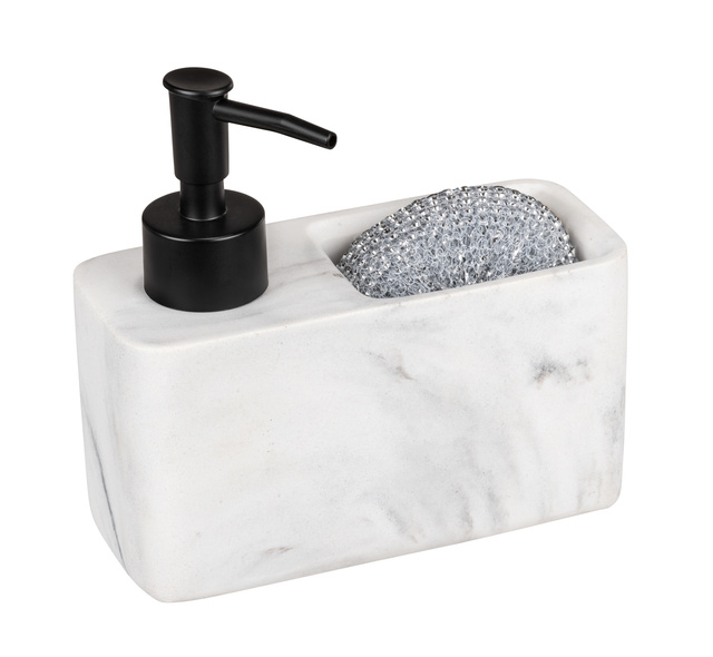 Dispenser detergent de vase RESA z cu spatiu pentru burete, WENKO