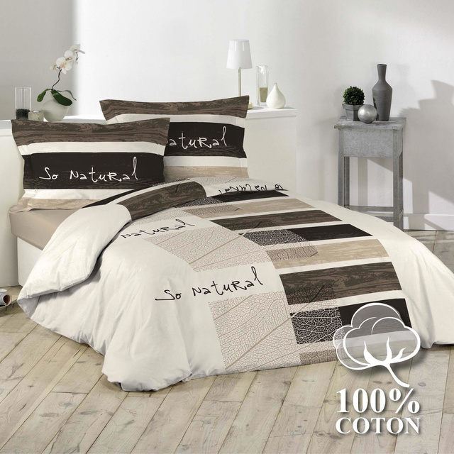 Lenjerie de pat din bumbac NATURAL, 200 x 200 cm