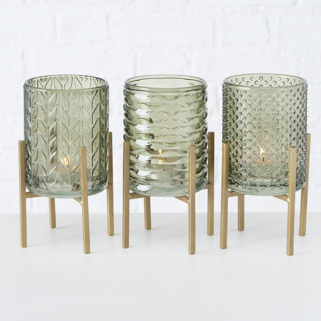 Suport  lumanare Bolito,  rotund, 8 cm,  verde deschis