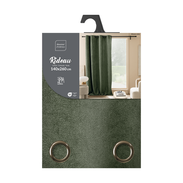 Cortină cu inele 140 x 260 cm WINONA, verde