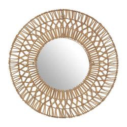 Oglinda rotunda Milou, cadru de ratan, Ø 58 cm