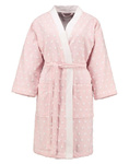 Elegancki bawełniany szlafrok w kolorze różowym z kapturem, szlafrok frotte, miękki szlafrok, luksusowy płaszcz kąpielowy, Esprit