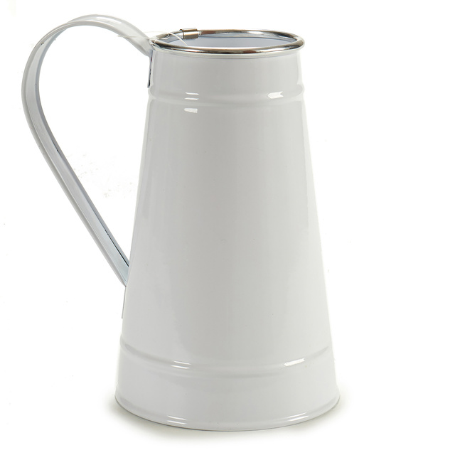 Ghiveci tip Kanka, metal, alb