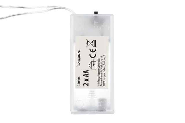 Stea de hârtie LED 43 cm, pe baterii, argintie