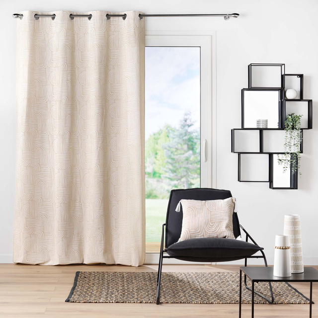 Perna decorativa PANDORE, cu franjuri, model geometric, 45 x 45 cm