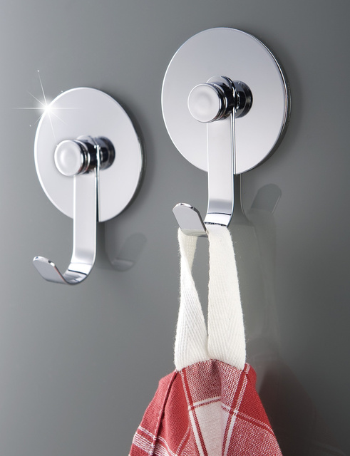 Set 2 suporturi pentru prosoape, Argintiu, 8,5x6cm