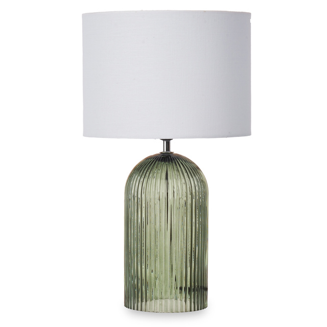 Lampa de masa cu baza din sticla canelata, LINES, Ø 25 cm