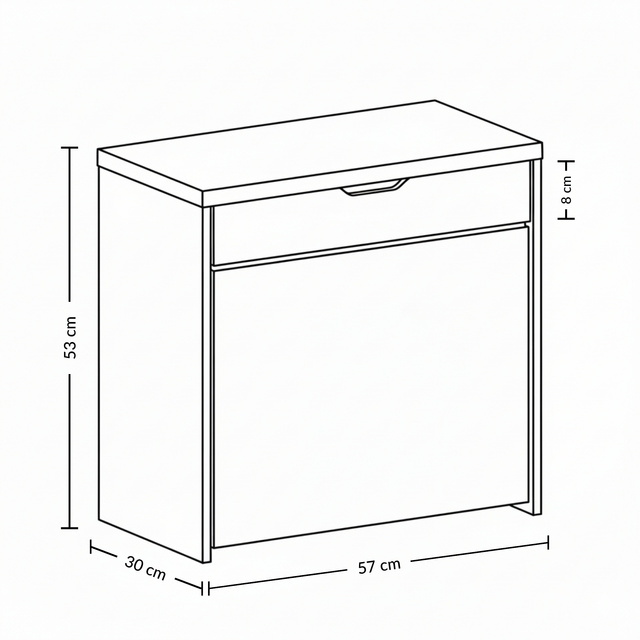 Dulap pentru pantofi cu loc de șezut și rafturi retractabile VAULT, 57 x 30 x 53 cm