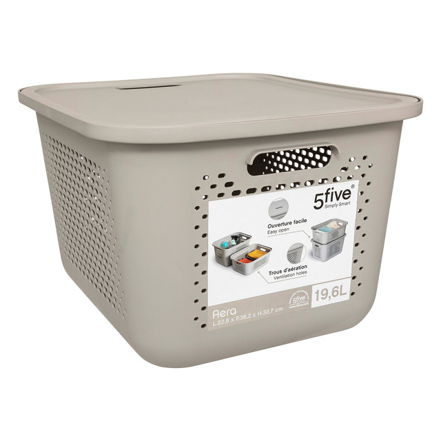 Coș cu capac din in Aera, 19,6L