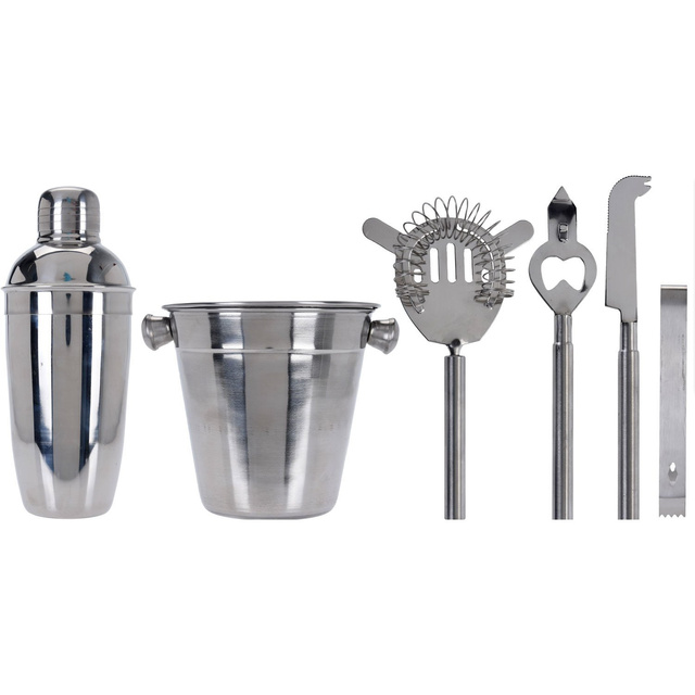 Set barman de cocktail cu shaker si racitor, 6 bucati