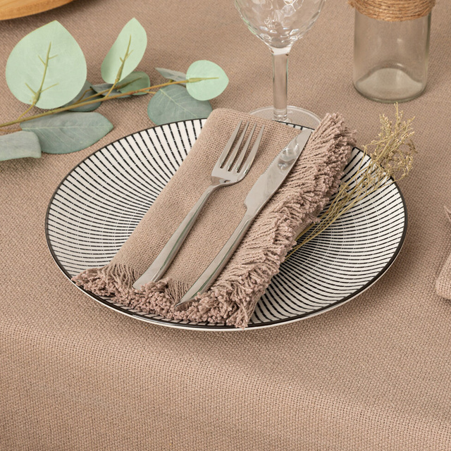 Șervețele din bumbac cu franjuri MAHA, set 2 buc. 40 × 40 cm