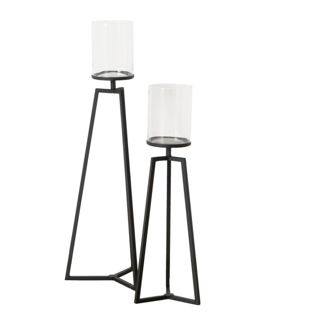 Suporturi de lumanari din sticla pe cadru metalic Cosa, 75-95 cm