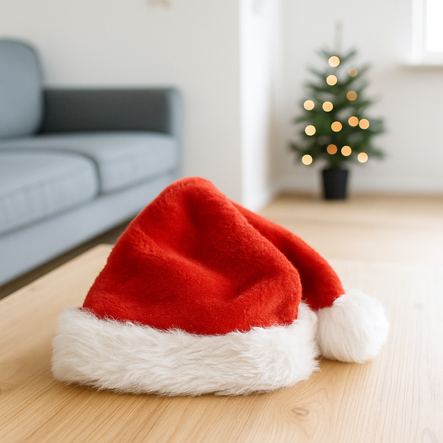 Căciulă de Moș Crăciun cu blăniță